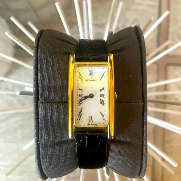 Movado | Accessories | Vintage Movado Gold Dot Tank Watch 